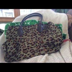 Boden Leopard Styled Cow-Haired Satchel.